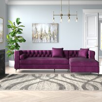 Purple velvet deals couch wayfair